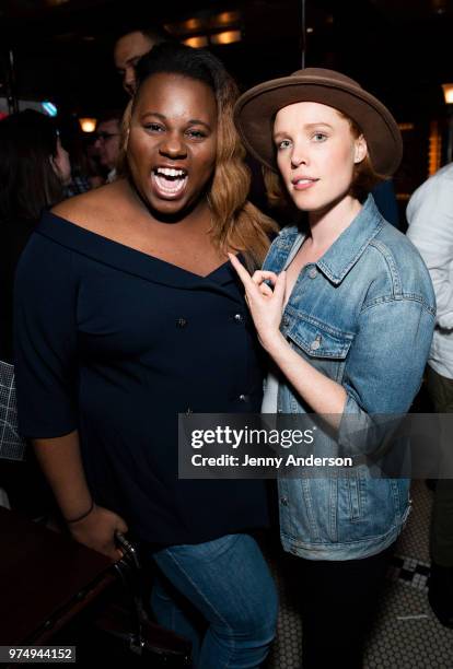 Alex Newell and Jessica Keenan Wynn attend Melissa Benoist's opening night on Broadway in "Beautiful - The Carole King Musical" June 12, 2018 in New...