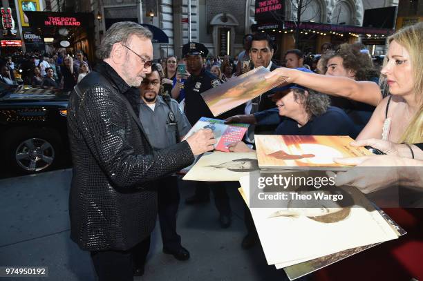 Neil Diamond signs autographs at the Songwriters Hall of Fame 49th Annual Induction and Awards Dinner at New York Marriott Marquis Hotel on June 14,...