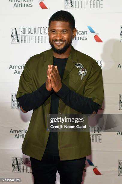 Usher attends the Songwriters Hall of Fame 49th Annual Induction and Awards Dinner at New York Marriott Marquis Hotel on June 14, 2018 in New York...