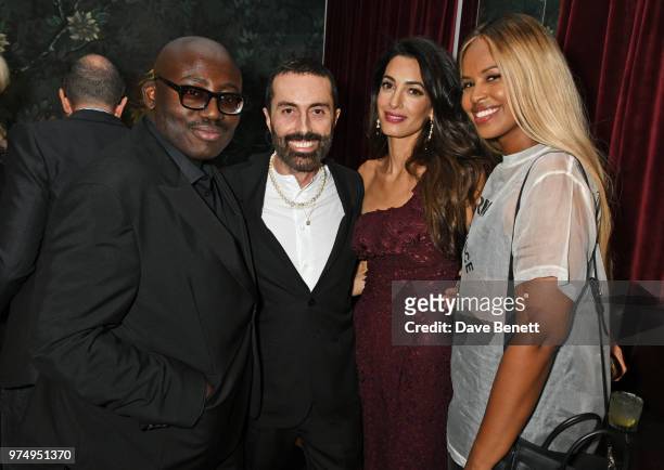 Edward Enninful, Giambattista Valli, Amal Clooney and Sabrina Dhowre attend a private dinner hosted by Edward Enninful in honour of Giambattista...