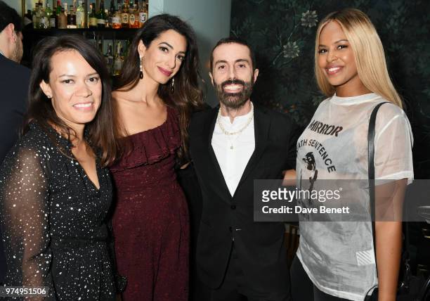 Philippa Webb, Amal Clooney, Giambattista Valli and Sabrina Dhowre attend a private dinner hosted by Edward Enninful in honour of Giambattista Valli...