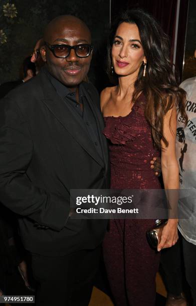 Edward Enninful and Amal Clooney attend a private dinner hosted by Edward Enninful in honour of Giambattista Valli to celebrate the opening of his...