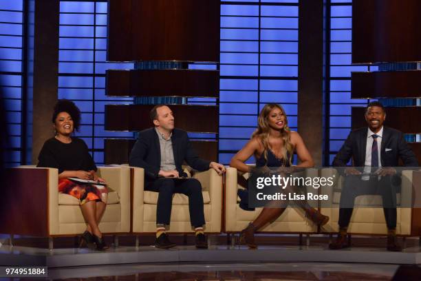 Yvette Nicole Brown, Laverne Cox, Tony Hale and Jalen Rose make up the celebrity panel on To Tell the Truth, Episode 312, airing SUNDAY, JULY 8 , on...