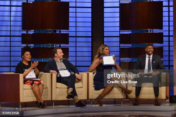 Yvette Nicole Brown, Laverne Cox, Tony Hale and Jalen Rose make up the celebrity panel on To Tell the Truth, Episode 312, airing SUNDAY, JULY 8 , on...