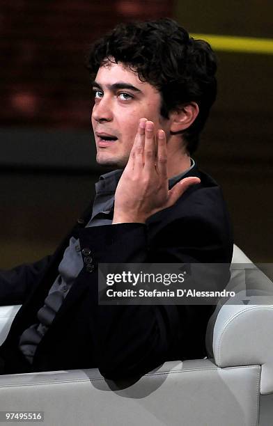 Actor Riccardo Scamarcio attends 'Che Tempo Che Fa' Italian Tv Show held at Rai Studios on March 6, 2010 in Milan, Italy.