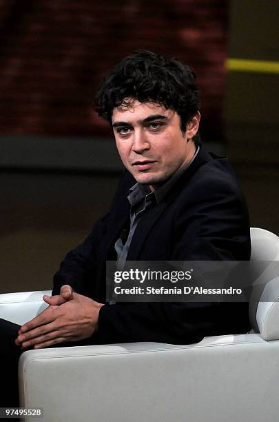 Actor Riccardo Scamarcio attends 'Che Tempo Che Fa' Italian Tv Show held at Rai Studios on March 6, 2010 in Milan, Italy.