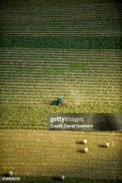 Aerial view of a crop field near the village of Hindon, 8 miles south of Warminster, aerial photograph by David Goddard