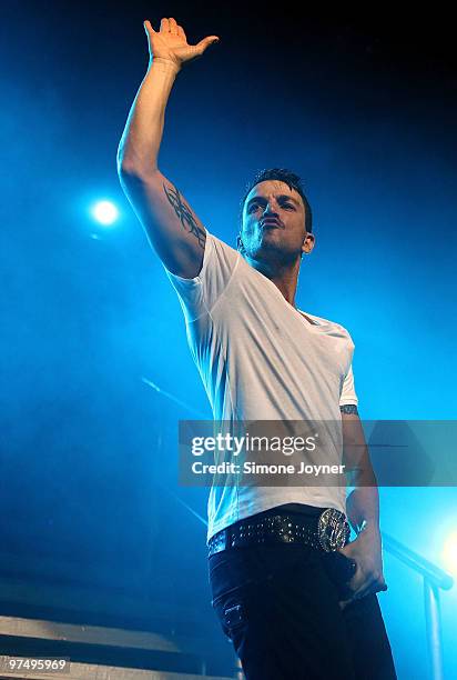 Peter Andre performs at Indigo2 at O2 Arena on March 6, 2010 in London, England.