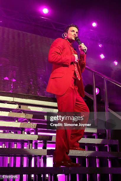 Peter Andre performs at Indigo2 at O2 Arena on March 6, 2010 in London, England.