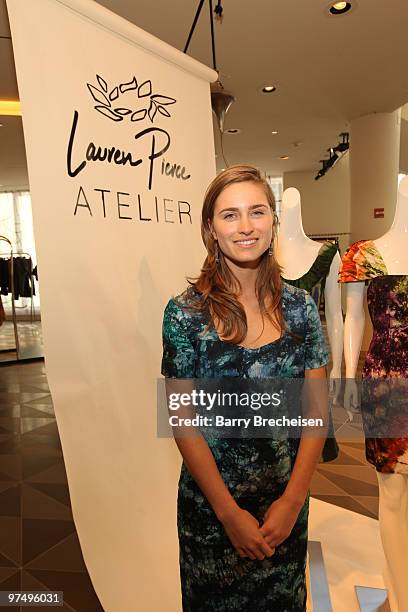 Lauren Bush promotes the ''Lauren Pierce Atelier'' collection at Barneys New York on March 6, 2010 in Chicago, Illinois.