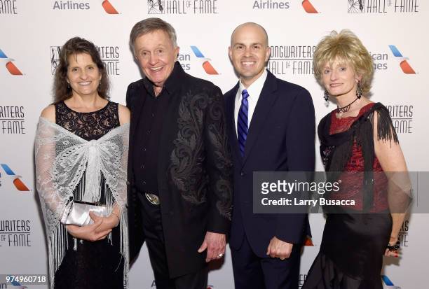 Jenni Anderson, Jamey Anderson, Bill Anderson, and Terry Anderson pose backstage during the Songwriters Hall of Fame 49th Annual Induction and Awards...