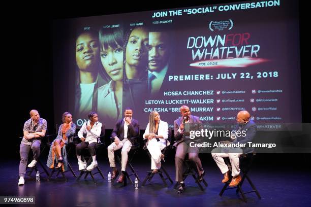 Eric Tomosunas, Imani Hakim, Bre-Z, Hosea Chanchez, LeToya Luckett, Timothy Wayne Folsome and Jubba Seyyid are seen at the TV One "Down For Whatever"...