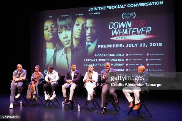 Eric Tomosunas, Imani Hakim, Bre-Z, Hosea Chanchez, LeToya Luckett, Timothy Wayne Folsome and Jubba Seyyid are seen at the TV One "Down For Whatever"...