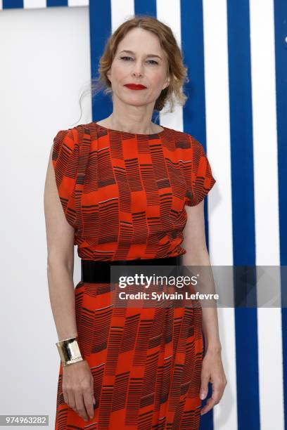 Actress Pascale Arbillot attends Cabourg Film Festival day 2 photocall on June 14, 2018 in Cabourg, France.