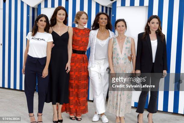 Women of jury Gerladine Nakache, Olga Kurylenko, Pascale Arbillot, Karine Silla-Perez, Camille Chamoux, pregnant, and Elodie Bouchez attend Cabourg...