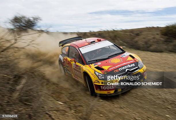 Petter Solberg of Norway drives his Citroen C4 during the second day of the 2010 FIA World Rally Championship in Leon, Guanajuato state, Mexico on...