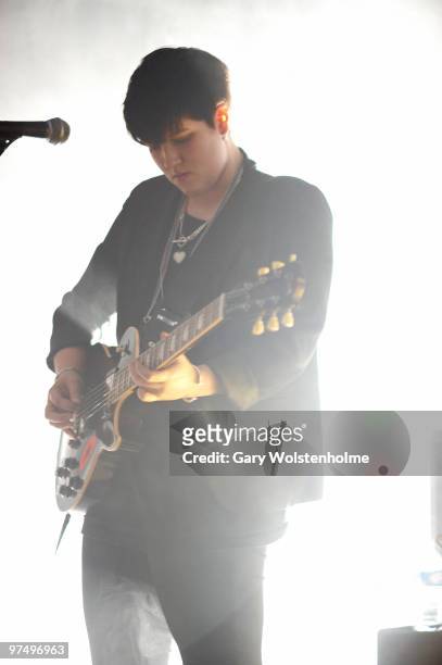 Romy Madley Croft of the XX performs on stage at Manchester Academy on March 6, 2010 in Manchester, England.