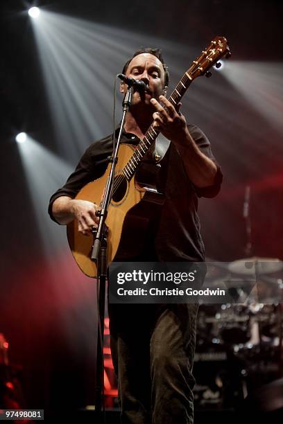 Dave Matthews of the Dave Matthews Band performs on stage at O2 Arena on March 6, 2010 in London, England.