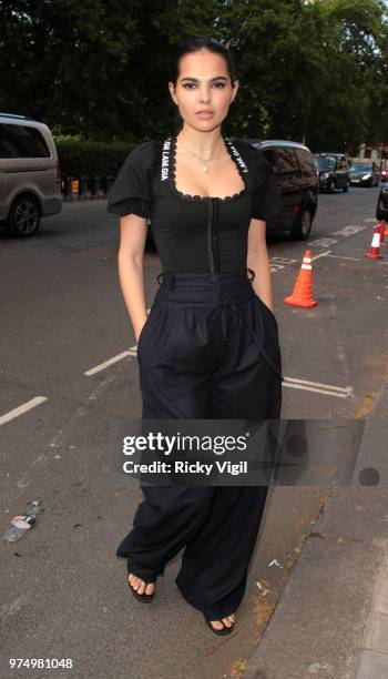 Doina Ciobanu seen attending Maison St-Germain - private view at 38 Grosvenor Square on June 14, 2018 in London, England.