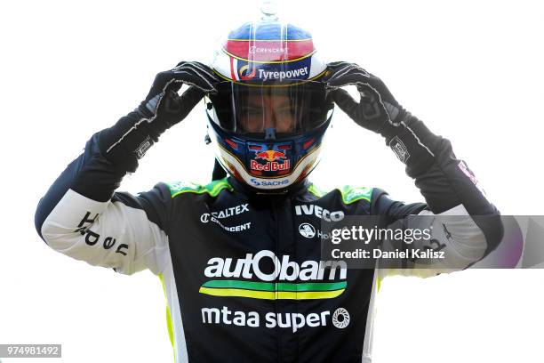 Craig Lowndes driver of the Autobarn Lowndes Racing Holden Commodore ZB poses for a portrait prior to the Supercars Darwin Triple Crown at Hidden...