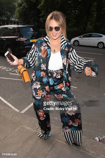 Emily Atack seen attending Maison St-Germain - private view at 38 Grosvenor Square on June 14, 2018 in London, England.