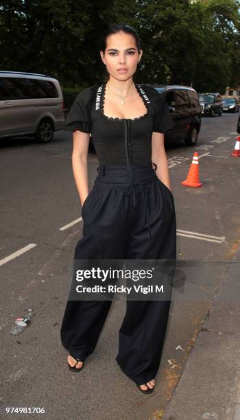 Doina Ciobanu seen attending Maison St-Germain - private view at 38 Grosvenor Square on June 14, 2018 in London, England.