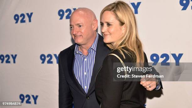 Mark Kelly and Samantha Bee pose for a photo ahead of Mark Kelly In Conversation With Samantha Bee at 92Y on June 14, 2018 in New York City.