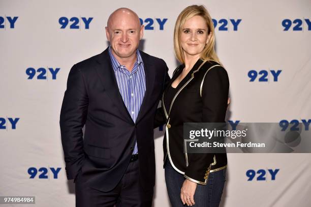 Mark Kelly and Samantha Bee pose for a photo ahead of Mark Kelly In Conversation With Samantha Bee at 92Y on June 14, 2018 in New York City.