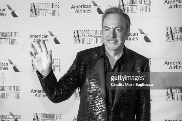 Singer Neil Diamond attends the 2018 Songwriter's Hall Of Fame Induction and Awards Gala at New York Marriott Marquis Hotel on June 14, 2018 in New...