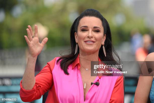 Kyle Richards visits "Extra" at Universal Studios Hollywood on June 14, 2018 in Universal City, California.