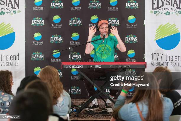 Dan Smith of Bastille performs during an EndSession hosted by 107.7 The End at Fremont Abbey Arts Center on June 14, 2018 in Seattle, Washington.