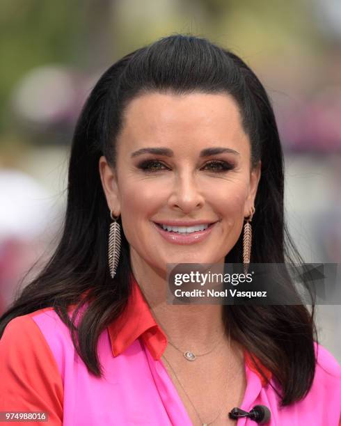 Kyle Richards visits "Extra" at Universal Studios Hollywood on June 14, 2018 in Universal City, California.