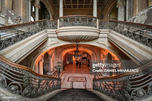 Hall inside the Constanta Casino is pictured on May 9, 2018 in Constanta on the Black Sea, eastern Romania. - The Constanta Casino, an emblematic Art...