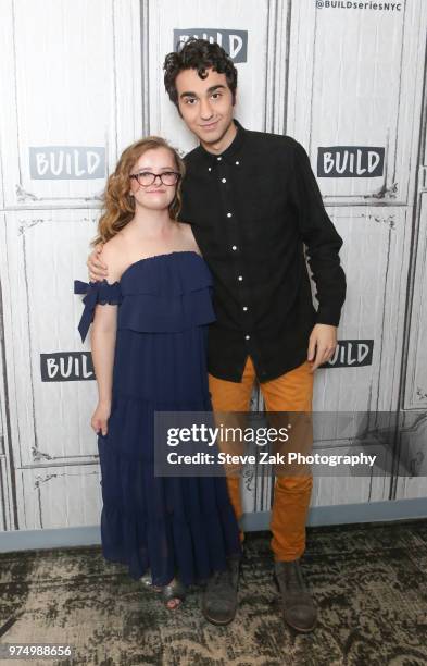 Milly Shapiro and Alex Wolff visit Build Series to discuss "Hereditary" at Build Studio on June 14, 2018 in New York City.