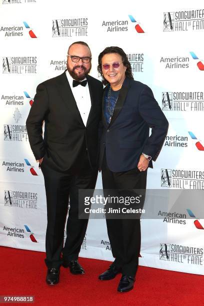 Desmond Child and Rudy Perez attend the 2018 Songwriters Hall of Fame Induction and Awards Gala at the New York Marriott Marquis Hotel on June 14,...
