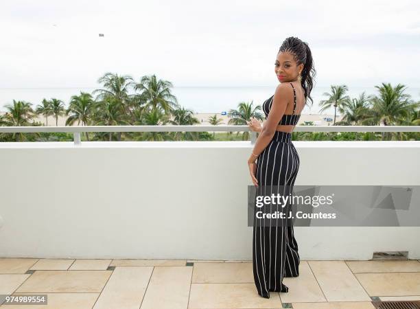 Actress Bresha Webb poses for a portrait at the 22nd Annual American Black Film Festival at the Loews Miami Beach Hotel on June 14, 2018 in Miami...