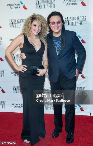 Erika Ender and Rudy Perez attend the 2018 Songwriter's Hall Of Fame Induction and Awards Gala at New York Marriott Marquis Hotel on June 14, 2018 in...