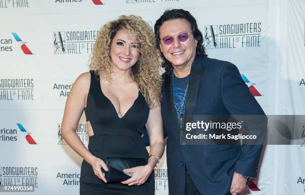 Erika Ender and Rudy Perez attend the 2018 Songwriter's Hall Of Fame Induction and Awards Gala at New York Marriott Marquis Hotel on June 14, 2018 in...