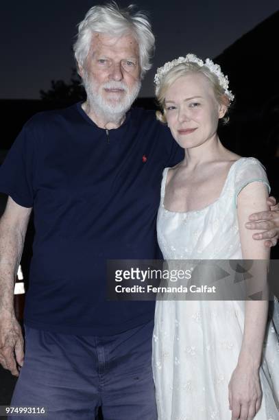 Director Geoffrey Horne and actress Billie Anderson attends at Shakespeare Downtown "A Midsummer Night's Dream"at Battery Park on June 14, 2018 in...