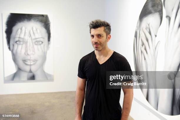 Tigran Tsitoghdzyan attends the Tigran Tsitoghdzyan "Uncanny" show at Allouche Gallery on June 14, 2018 in New York City.