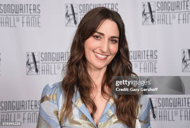 Hal David Starlight Award Honoree Sara Bareilles poses backstage during the Songwriters Hall of Fame 49th Annual Induction and Awards Dinner at New...