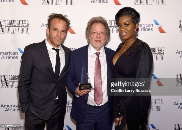 Stephen Dorff, Songwriters Hall of Fame Inductee Steve Dorff, and Fantasia pose backstage during the Songwriters Hall of Fame 49th Annual Induction...