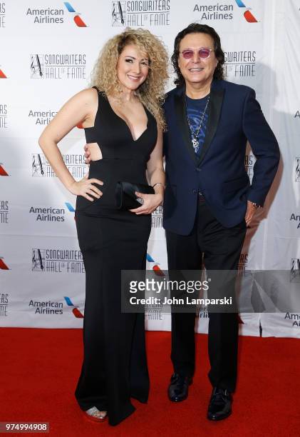 Erika Ender and Rudy Perez attend 2018 Songwriter's Hall of Fame Induction and Awards Gala at New York Marriott Marquis Hotel on June 14, 2018 in New...