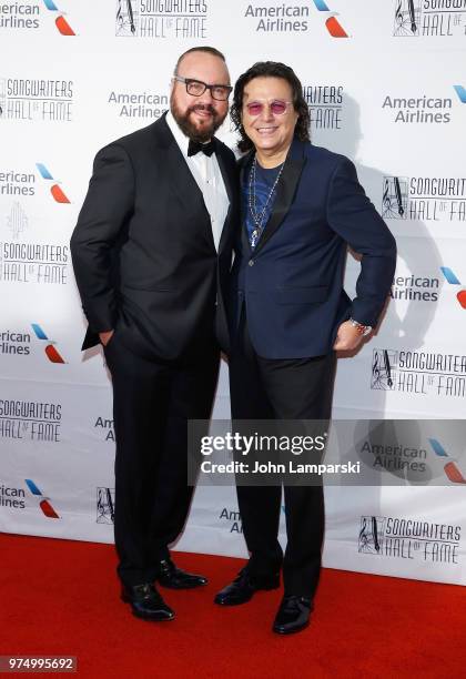 Desmond Child and Rudy Perez attend 2018 Songwriter's Hall of Fame Induction and Awards Gala at New York Marriott Marquis Hotel on June 14, 2018 in...