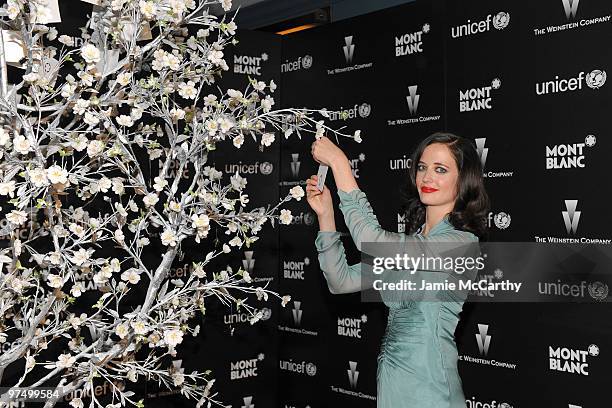 French actress Eva Green attends the Montblanc Charity Cocktail hosted by The Weinstein Company to benefit UNICEF held at Soho House on March 6, 2010...