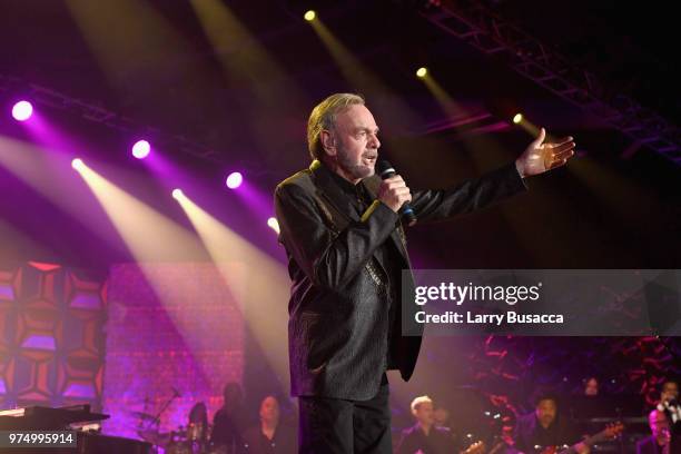 Johnny Mercer Award Honoree Neil Diamond performs onstage during the Songwriters Hall of Fame 49th Annual Induction and Awards Dinner at New York...