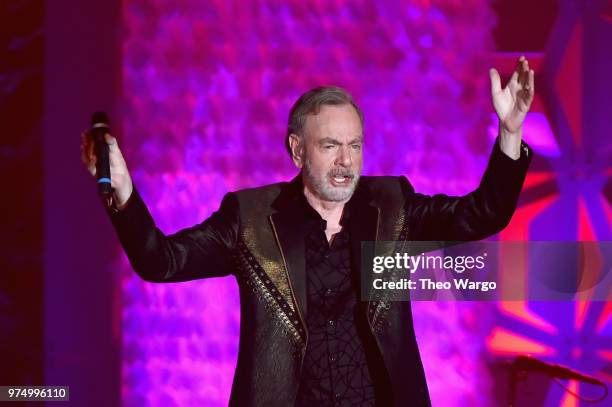 Neil Diamond performs onstage during the Songwriters Hall of Fame 49th Annual Induction and Awards Dinner at New York Marriott Marquis Hotel on June...