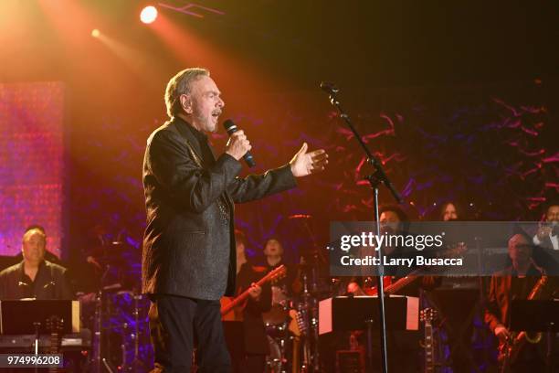 Honoree Neil Diamond performs onstage during the Songwriters Hall of Fame 49th Annual Induction and Awards Dinner at New York Marriott Marquis Hotel...