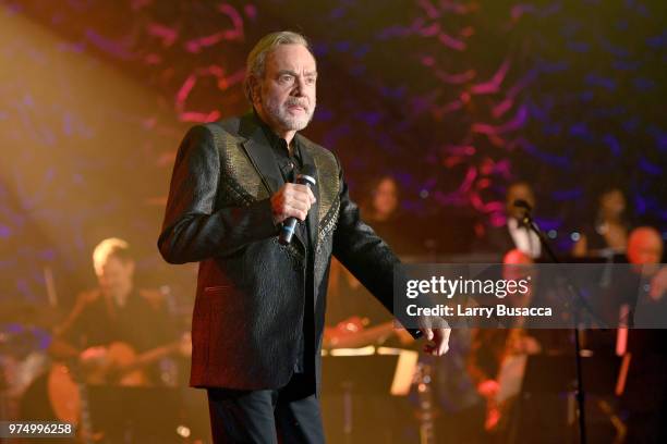 Honoree Neil Diamond performs onstage during the Songwriters Hall of Fame 49th Annual Induction and Awards Dinner at New York Marriott Marquis Hotel...