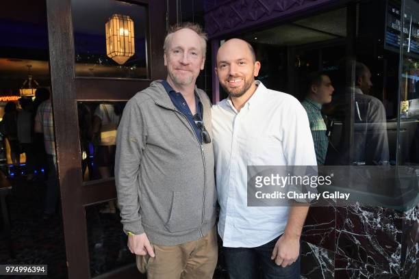 Matt Walsh and Paul Scheer attend "Mr. Neighbor's House 2" Los Angeles screening presented by Adult Swim at Los Feliz Theatre on June 14, 2018 in Los...